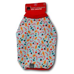 Fuzz Yard Happy Howlidays Gingerbread Treats Green Dog Wrap Vest Size 4